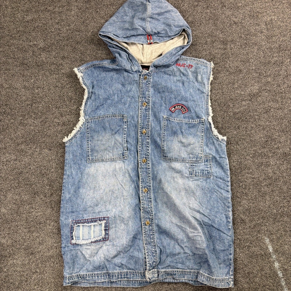 Vintage Bugle Boy‎ Jean Company Denim Hooded BBJC-77 RETRO Shirt Size M Cotton